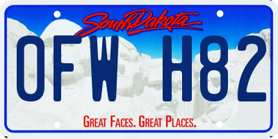 SD license plate 0FWH82