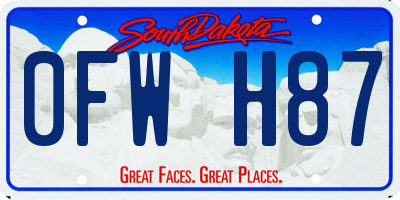 SD license plate 0FWH87