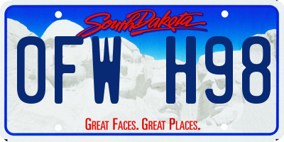 SD license plate 0FWH98