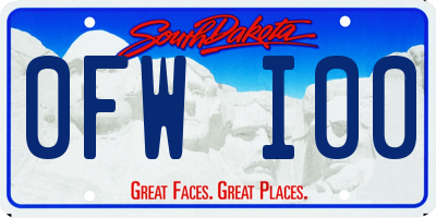 SD license plate 0FWI00