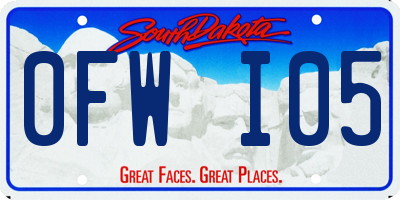 SD license plate 0FWI05