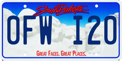 SD license plate 0FWI20