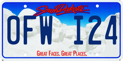 SD license plate 0FWI24
