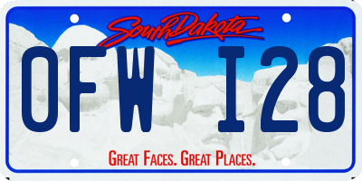 SD license plate 0FWI28