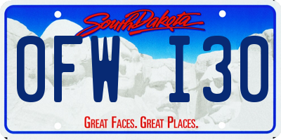 SD license plate 0FWI30