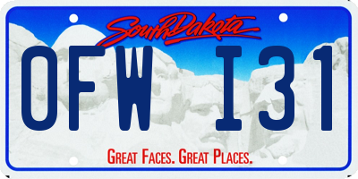SD license plate 0FWI31