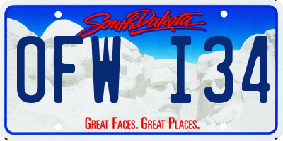 SD license plate 0FWI34