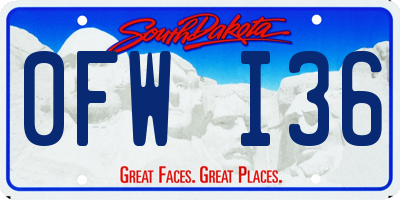 SD license plate 0FWI36