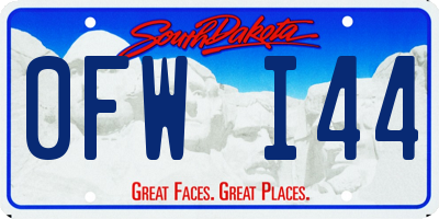 SD license plate 0FWI44