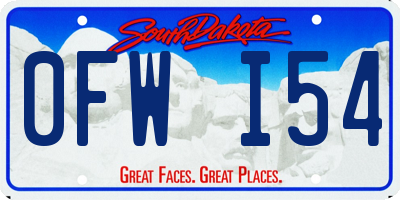 SD license plate 0FWI54