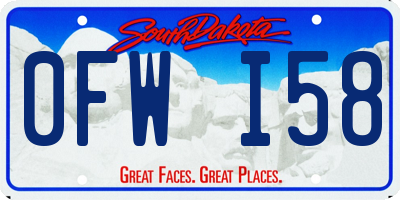 SD license plate 0FWI58
