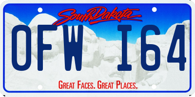 SD license plate 0FWI64