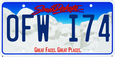 SD license plate 0FWI74