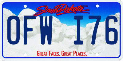 SD license plate 0FWI76