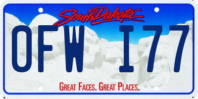 SD license plate 0FWI77