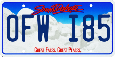 SD license plate 0FWI85