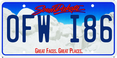 SD license plate 0FWI86