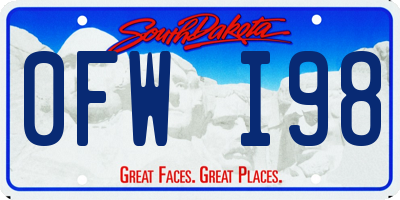 SD license plate 0FWI98