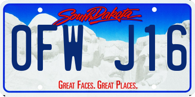 SD license plate 0FWJ16
