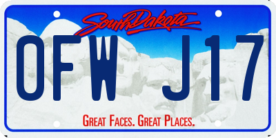 SD license plate 0FWJ17