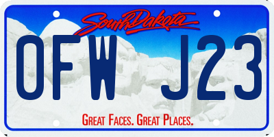 SD license plate 0FWJ23