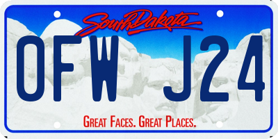 SD license plate 0FWJ24