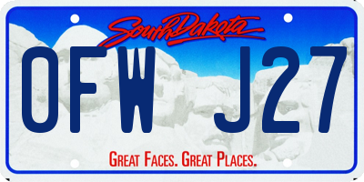 SD license plate 0FWJ27
