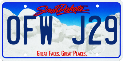 SD license plate 0FWJ29