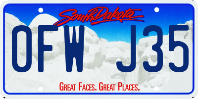 SD license plate 0FWJ35