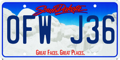 SD license plate 0FWJ36
