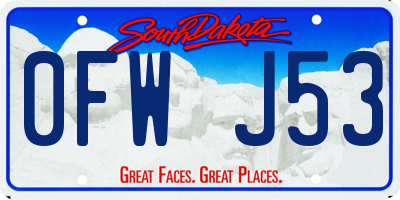 SD license plate 0FWJ53