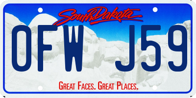 SD license plate 0FWJ59