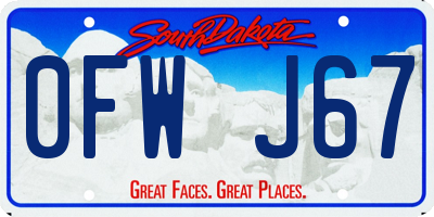 SD license plate 0FWJ67