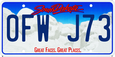 SD license plate 0FWJ73