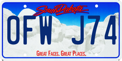 SD license plate 0FWJ74