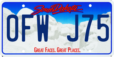 SD license plate 0FWJ75