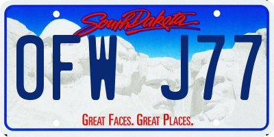 SD license plate 0FWJ77