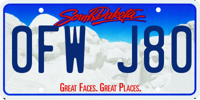 SD license plate 0FWJ80
