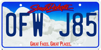 SD license plate 0FWJ85