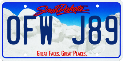SD license plate 0FWJ89