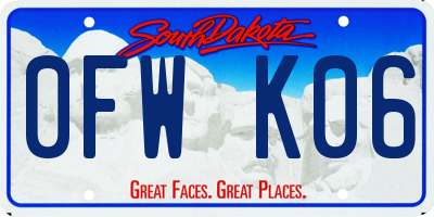 SD license plate 0FWK06