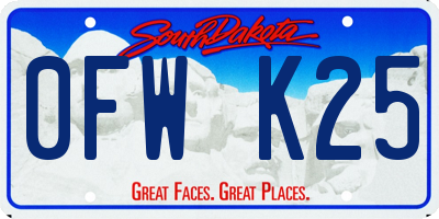 SD license plate 0FWK25