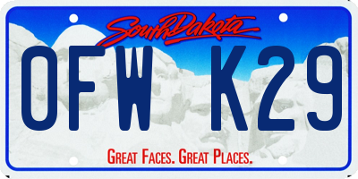 SD license plate 0FWK29