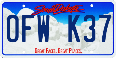 SD license plate 0FWK37