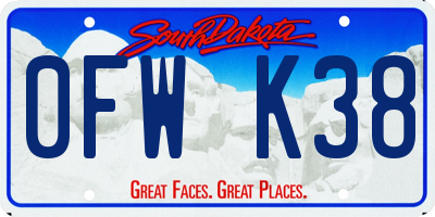 SD license plate 0FWK38