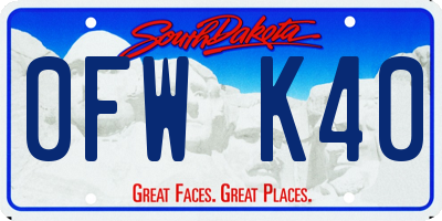 SD license plate 0FWK40