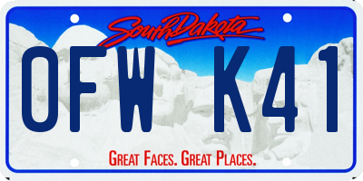 SD license plate 0FWK41