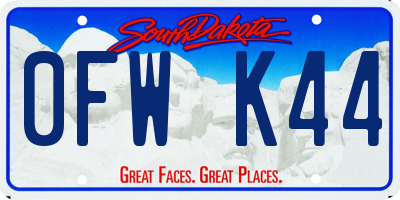 SD license plate 0FWK44