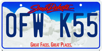 SD license plate 0FWK55