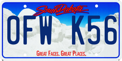 SD license plate 0FWK56